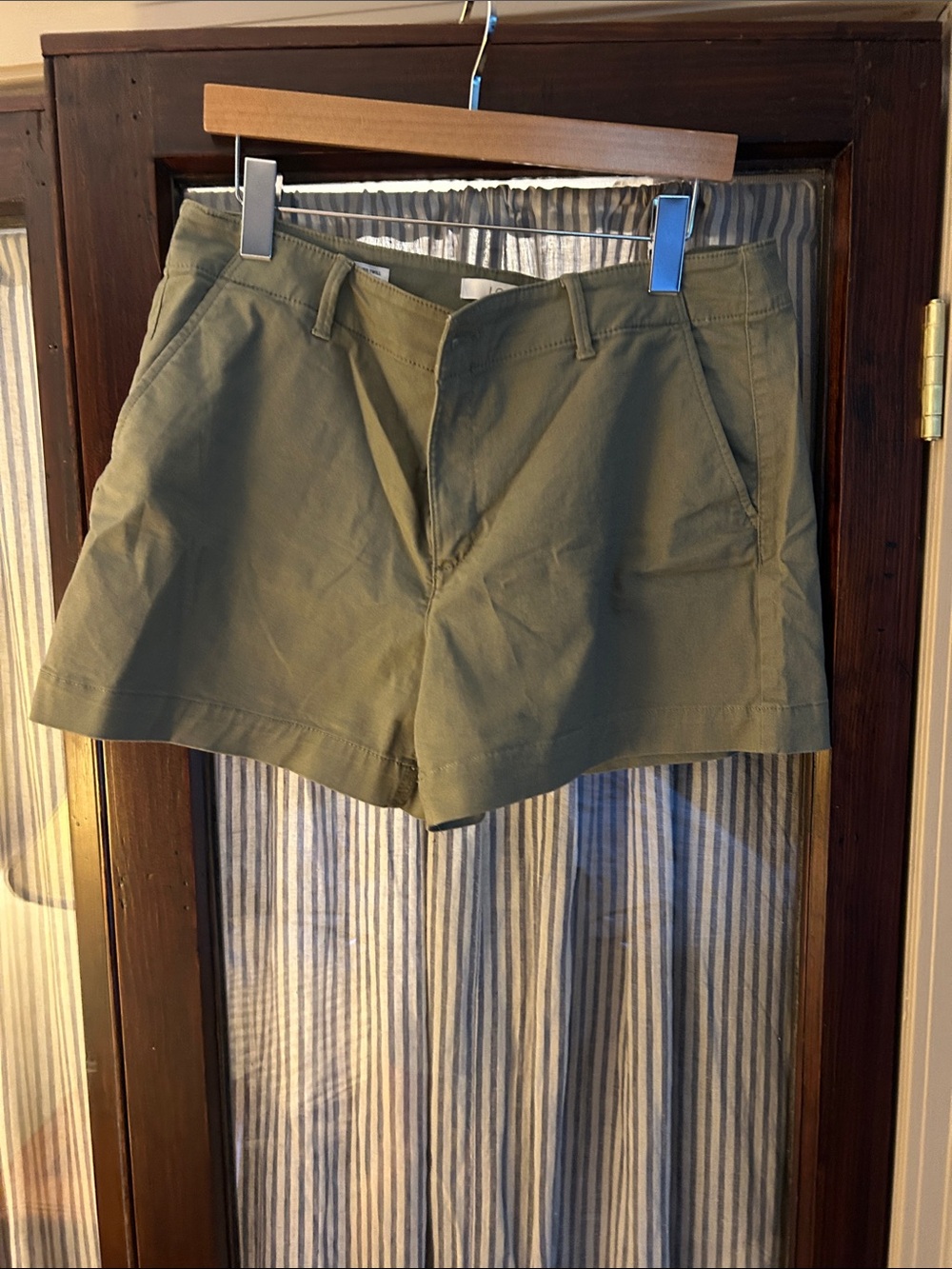 LOFT Olive Green Relaxed Chino Bermuda Shorts